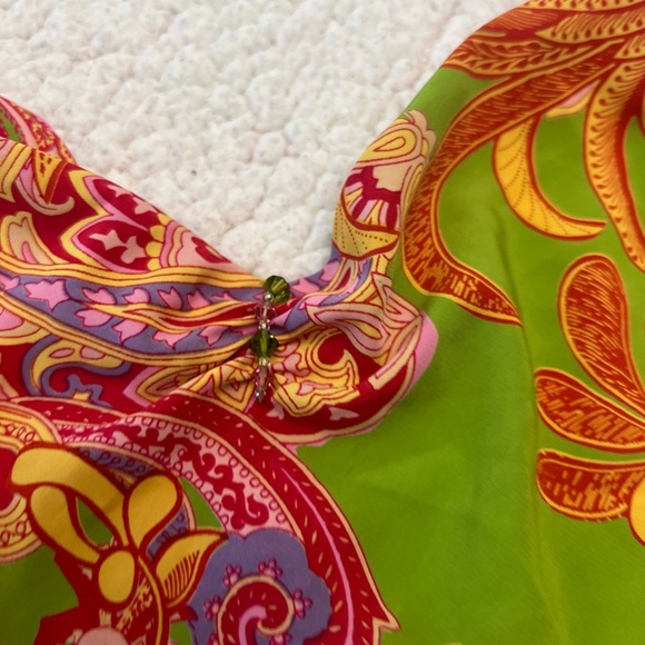 Natori Green and Pink Paisley Pajama Set - Picture 5 of 16